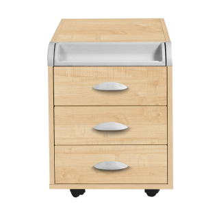 Тумба Дэми ТУВ.06 подкатная на 3 ящика с органайзером клен/белый